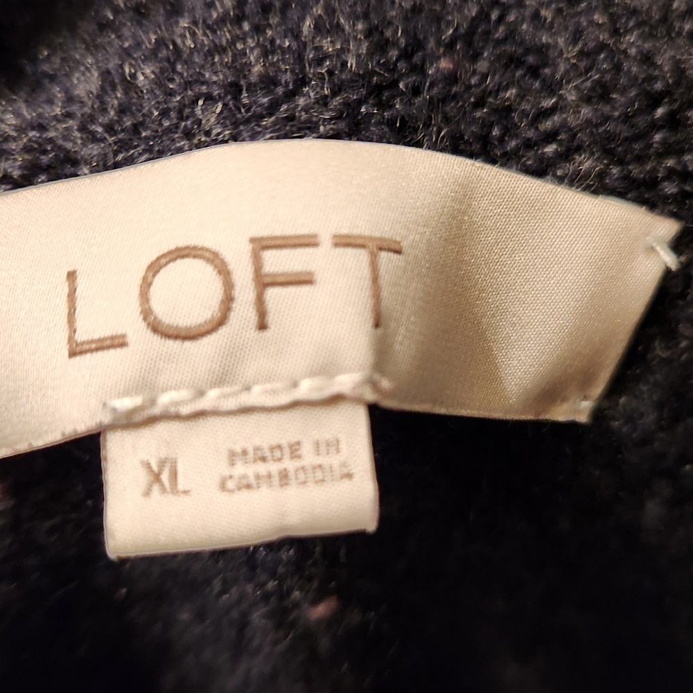 LOFT Navy Heathered Turtleneck Sweater - Picture 3 of 3